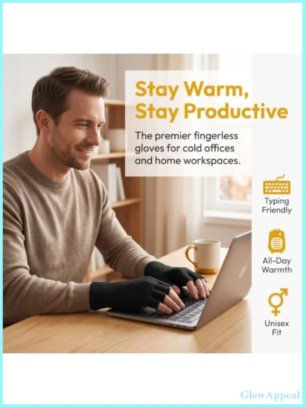 Stretchy Knit Half Finger Gloves for Typing Driving Winter